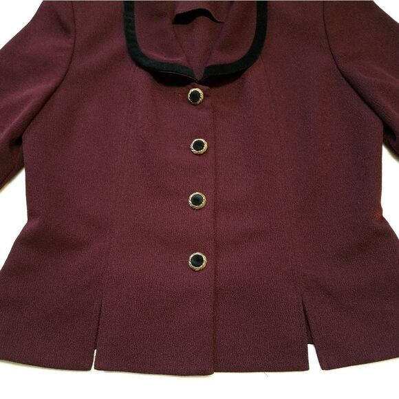 𝅺Vintage Maroon Pencil Skirt Jacket Jessica Howard - Picture 4 of 8